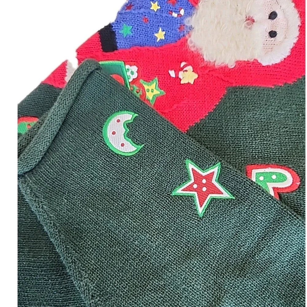 Vintage The Quaker Factory Santa Clause Christmas Knit Crewneck Sweater Size‎ 1X